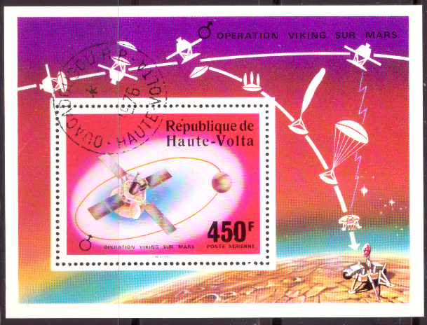Briefmarken Obervolta 1976, Mi.Nr. Block 43, Viking-Sonde. Gestempelt