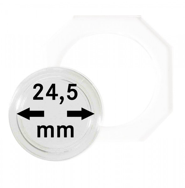 Lindner OCTO-Münzkapseln 24,5 mm, 2er-Packung