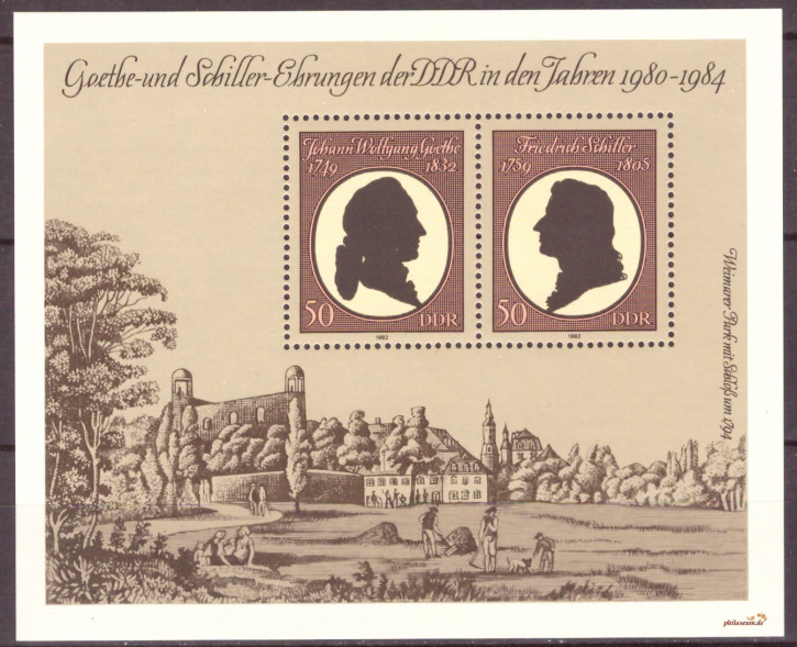 Lindner Klemmtaschen für Sonderblock DDR Goethe und Schiller 1982, glasklar, 10 Stück, 110 x 90 mm System Schaufix geschlitzt