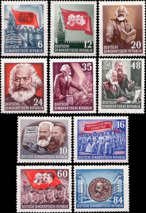 Briefmarken DDR 1953, Mi.Nr. 344-353, 70.Todestag von Karl Marx, Postfrisch