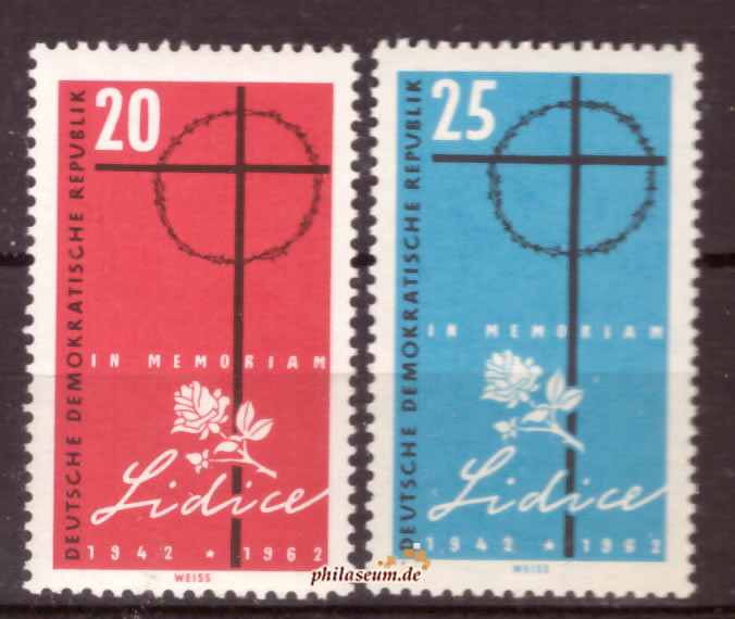 Briefmarken: DDR 1962 Mi.Nr. 891-892, 20. Jahrestag der Zerstörung von Lidice, Postfrisch