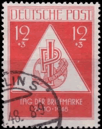 Briefmarken SBZ 1948, Mi.Nr. 228, Tag der Briefmarke. Gespempelt