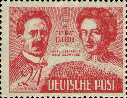 Briefmarken SBZ 1949, Mi.Nr. 229, Liebknecht und Luxemburg. Postfrisch