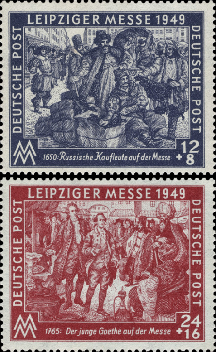 Briefmarken SBZ 1949, Mi.Nr. 240-241, Leipziger Herbstmesse. Postfrisch