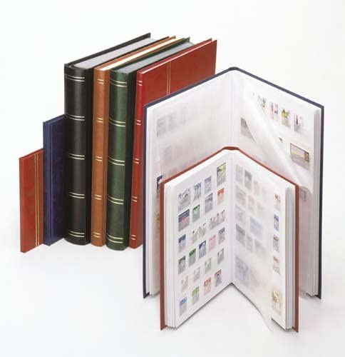 Lindner kleines Einsteckbuch STANDARD, unwattiert, durchgehende Pergamin-Streifen, 165 x 220 mm, 16 oder 32 Seiten, in 5 Farben zur Auswahl