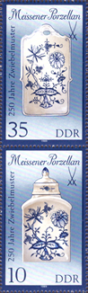 Briefmarken DDR 1989, Mi.Nr. 3243II/3241II (S Zd 372), Meissener Porzellan (III). Postfrisch