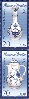 Briefmarken DDR 1989, Mi.Nr. 3242II/3244II (S Zd 374), Meissener Porzellan (III). Postfrisch