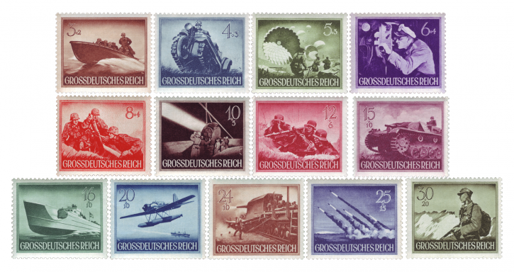 Briefmarken Deutsches Reich 1944, Mi.Nr. 873-885 Wehrmacht II, Postfrisch
