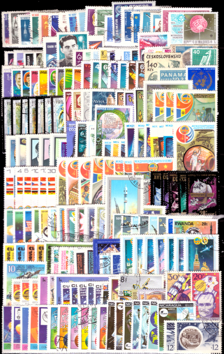 Weltraum / Raumfahrt Motivsammmlung, Paket mit 200 Marken alle Welt, Postfrisch/ Gestempelt