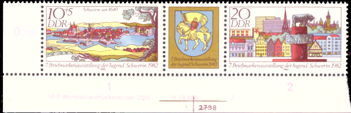 Briefmarken: DDR 1982:Mi.Nr. WZd541 DV (2722-2723), Briefmarkenausstellung, Postfrisch