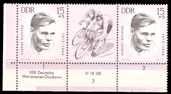 Briefmarken: DDR 1963 Mi.Nr. 960 (WZd82 DV) mit Druckvermerk, Mahn- und Gedenkstätten, Postfrisch