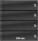 Lindner Omnia Einsteckblatt mit 4 Streifen (67 mm) pro Seite, schwarz