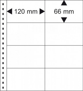 Lindner Omnia Klemmkartenblatt mit 8 Taschen (120 x 66 mm) pro Seite, schwarz, 10er-Packung