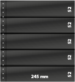 Lindner Omnia Einsteckblatt mit 5 Streifen (52 mm) pro Seite, schwarz, 10er-Packung