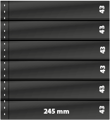 Lindner Omnia Einsteckblatt mit 6 Streifen (43 mm) pro Seite, schwarz