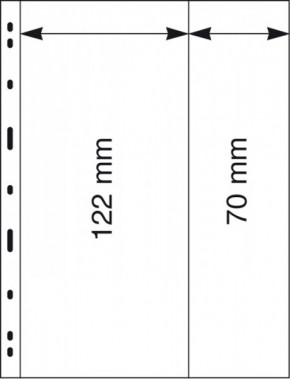 Lindner UNIPLATE Blätter mit 2 Streifen (122 und 70 mm), schwarz, 5er-Packung