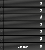Lindner Omnia Einsteckblatt mit 7 Streifen (34 mm) pro Seite, schwarz, 10er-Packung