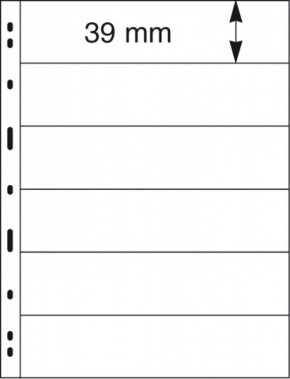 Lindner UNIPLATE Blätter mit 6 Streifen (39 mm), schwarz, 5er-Packung
