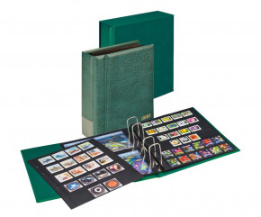 LINDNER Set Multi collect: Ringbinder REGULAR 1300 mit Schutzkassette 1301. Grün.