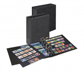 LINDNER Set Multi collect: Ringbinder REGULAR 1300 mit Schutzkassette 1301. Schwarz.