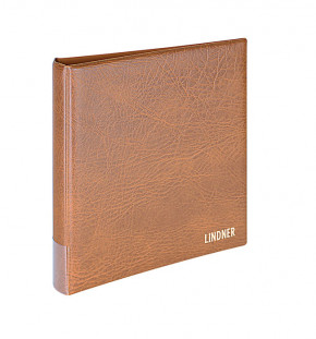 LINDNER Set: Ringbinder RONDO REGULAR mit Schutzkassette. Hellbraun
