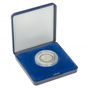 Lindner Münz-Etui mit blauer Velourseinlage für Münzen/Münzkapseln bis 36 mm