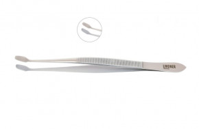 LINDNER Edelstahl-Pinzette, 150 mm, mit abgebogenen Schaufeln