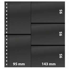Lindner Omnia Postkartenblatt mit 5 Taschen pro Seite, für 10 alte Postkarten oder Belege 95 x 143 mm, schwarz
