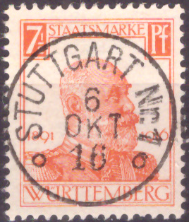 Dienstmarken Altdeutschland Württemberg 1916, Mi. Nr. D 242, König Willhelm II, Gestempelt