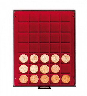 LINDNER Münzbox STANDARD mit 35 quadratischen Fächern für Münzen/Münzkapseln bis Ø36 mm