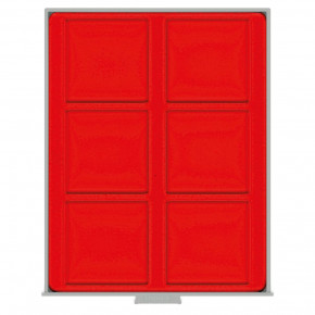 LINDNER d-Box STANDARD mit 6 quadratischen Fächern 85 x 85 mm für Münzen/Medaillen und sonstige Sammelobjekte