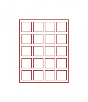 LINDNER d-Box RAUCHGLAS mit 20 quadratischen Fächern 47 x47 mm für Münzen/Medaillen und sonstige Sammelobjekte