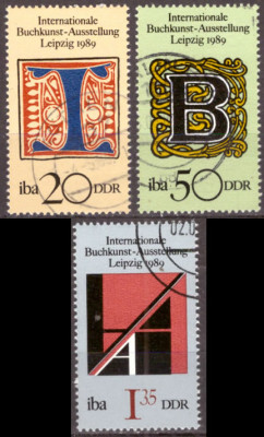Briefmarken DDR 1989, Mi.Nr. 3245-3247, Int. Buchkunstausstellung (IBA), Gestempelt