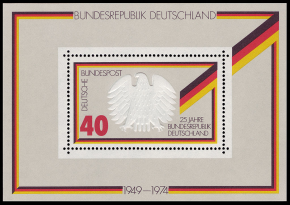 Briefmarken BRD (Bund) 1974, Mi.Nr. Block 10, 25 Jahre BRD. Postfrisch