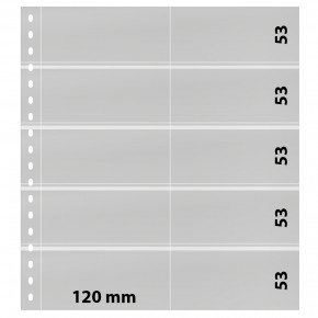 Lindner Klarsichthülle mit 10 Taschen (53 x 120 mm), mit schwarzem Zwischenblatt