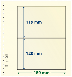 Lindner dT-Blanko-Blatt mit 2 Taschen Normale Rahmenbreite: 194 x 189 mm, 5er-Packung