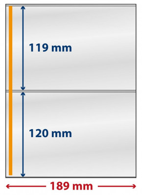 LINDNER-T freestyle Folienhülle mit 2 Einstecktaschen (120 mm) und Selbstklebestreifen, 5er-Packung