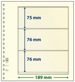 Lindner dT-Blanko-Blatt mit 3 Taschen Normale Rahmenbreite: 194 x 189 mm, 5er-Packung