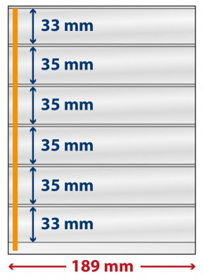 LINDNER-T freestyle Folienhülle mit 6 Einsteckstreifen (33 mm) und Selbstklebestreifen, 5er-Packung