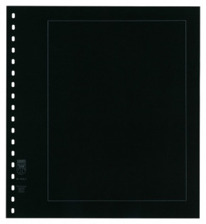 Lindner Blanko-Blätter im LINDNER Blattformat 272mm x 296mm mit 18-Ring-Lochung, Schwarzer Albenkarton mit aufgedrucktem, weißen Rahmen, 10er-Packung