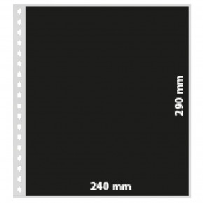 Lindner Klarsichthülle mit 1 Tasche (240 x 290 mm), mit schwarzem Folien-Einlageblatt