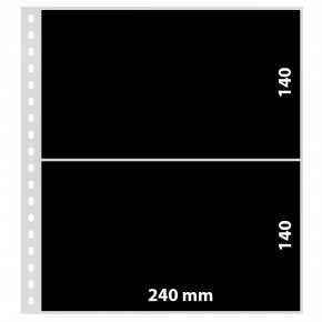 Lindner Klarsichthülle mit 2 Streifen (140 mm), mit schwarzen Folien-Einlegestreifen