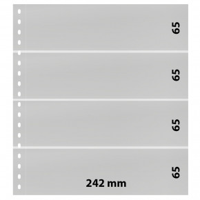 Lindner Klarsichthülle mit 4 Streifen (65 mm), mit schwarzem Zwischenblatt
