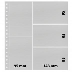 Lindner Klarsichthülle mit 5 Taschen für Postkarten oder Belege 95 x 143 mm, mit schwarzem Zwischenblatt