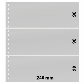 Lindner Klarsichthülle mit 3 Taschen (240 x 90 mm), mit schwarzem Zwischenblatt